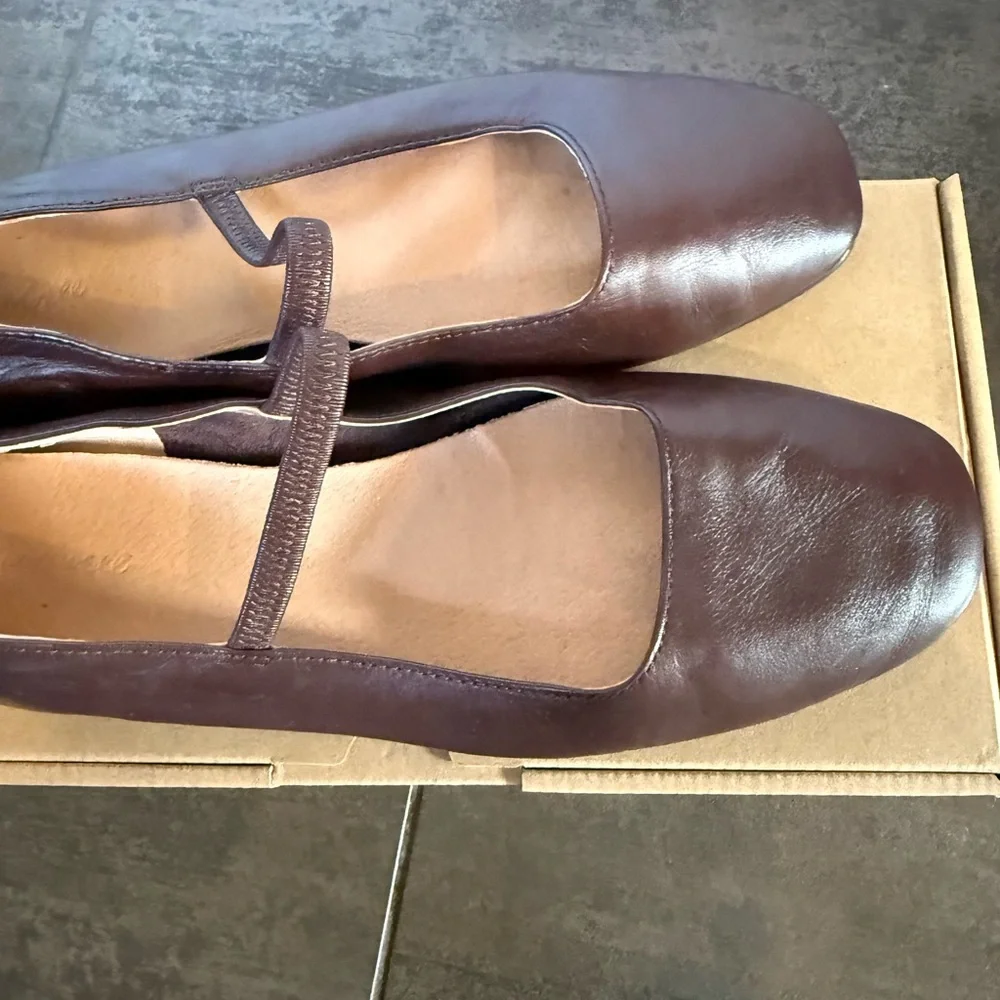 Madewell Brown Leather Greta Ballet Flats - Picture 4 of 6